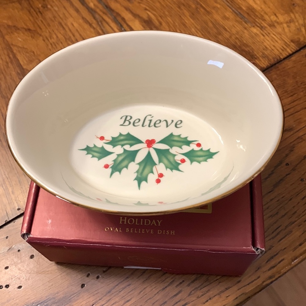 Lenox Oval Holiday Believe Dish
